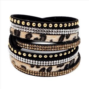 Leopard Wrap and Snap Bracelet